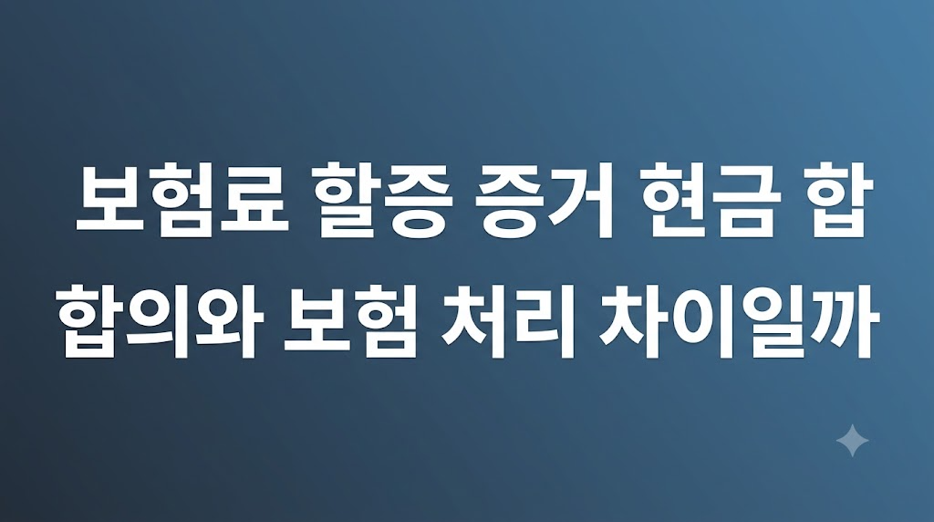 보험료 할증 증거 자료를 정리한 화면
