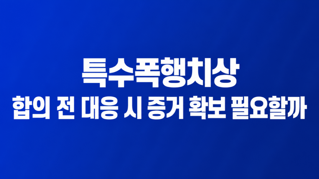 특수폭행치상 합의 전 대응 서류 검토 장면