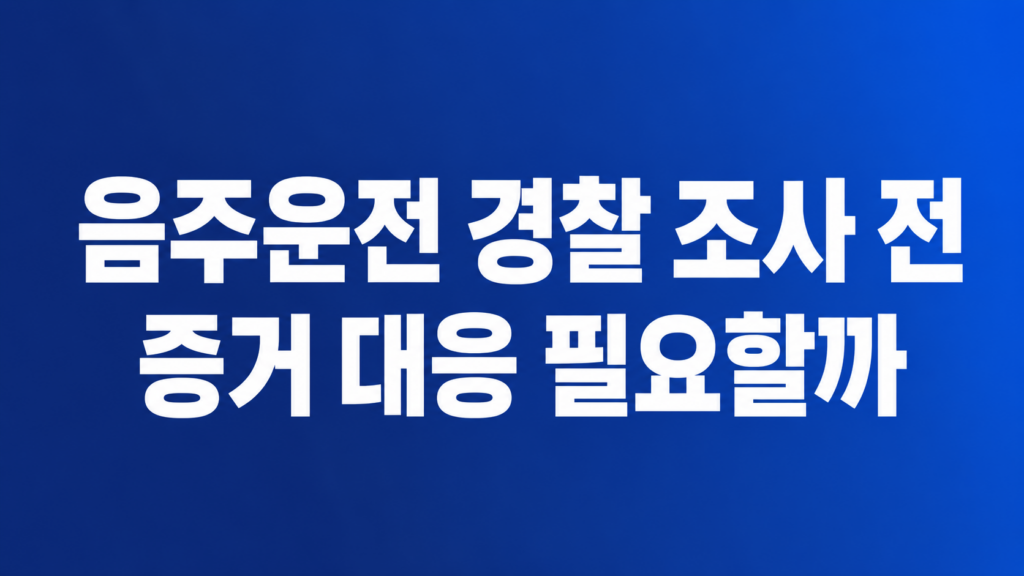 음주운전 경찰 조사 증거 정리 장면