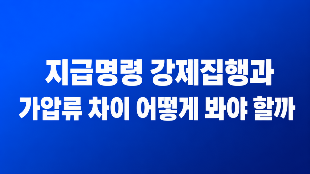 지급명령 강제집행 서류와 압류 대상 검토
