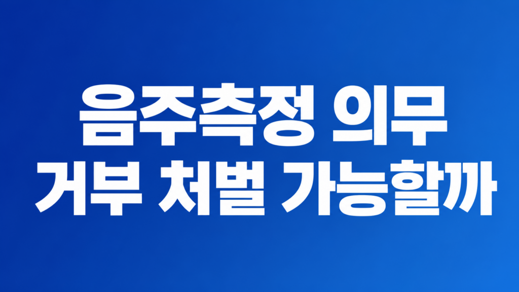 음주측정 의무 거부 쟁점 정리 화면
